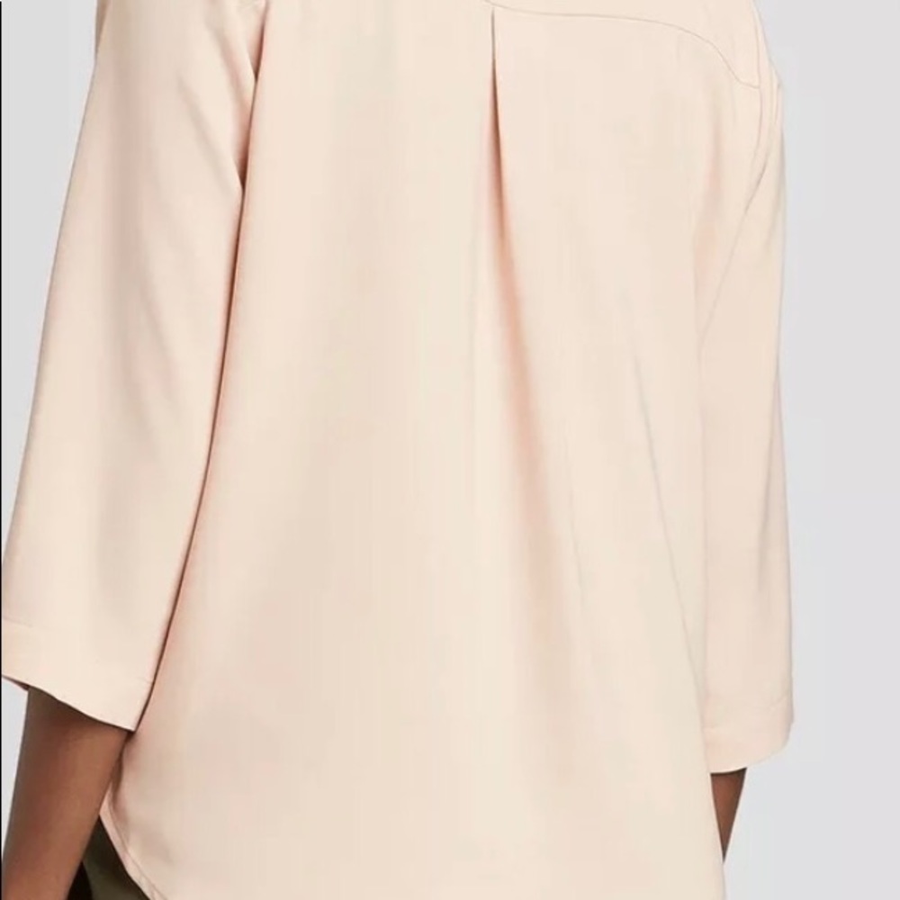 Blush Peach 3/4 Sleeve Minimalist  Top Blouse - Picture 3 of 3